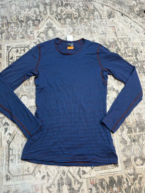 Icebreaker Other - Icebreaker Merino Wool 200 Oasis LS Crewe Thermal Mens Base Layer Top S Stripes